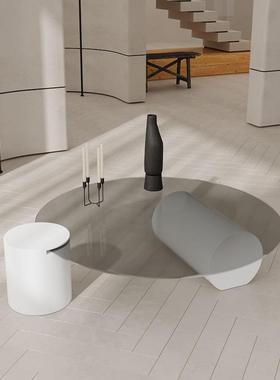 现TT28-SH代轻奢茶客约厅家用小户型几璃茶几组玻合创意简钢化玻