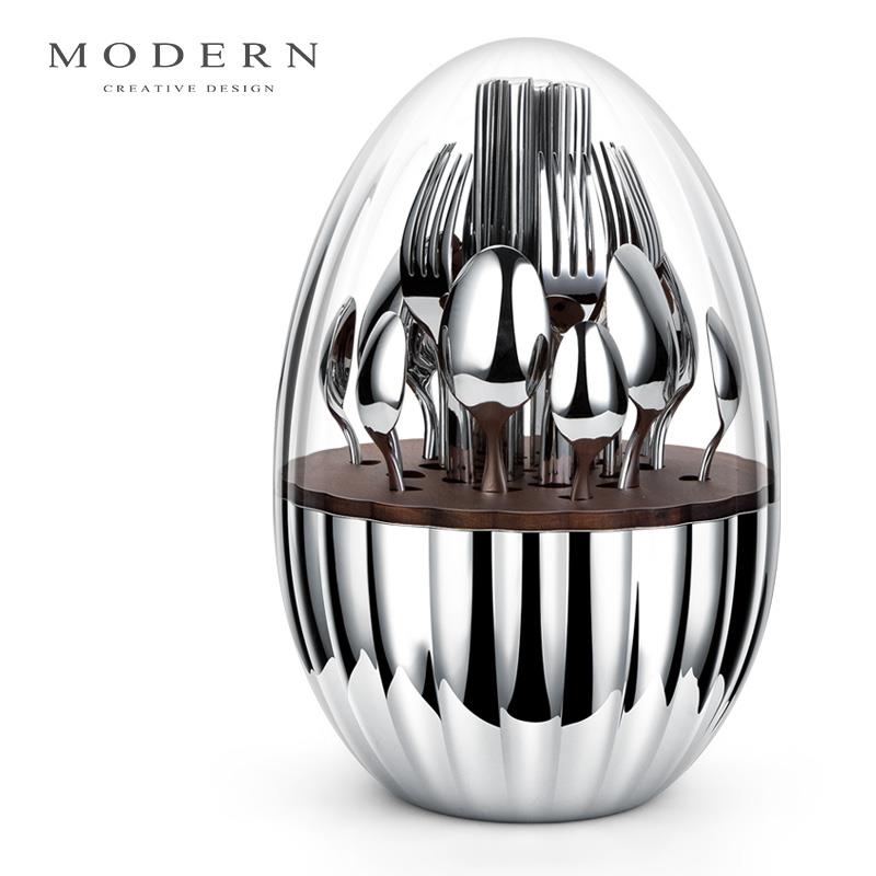 ?摩公登MODERN银龙蛋轻奢北欧叉勺西餐具刀套装摆件开WZD业乔司迁