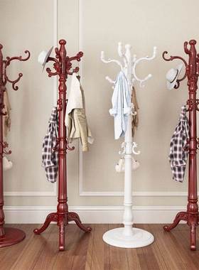 实木衣帽架落地XX831654家用厅木质功能挂衣挂服架子门厅室内客多