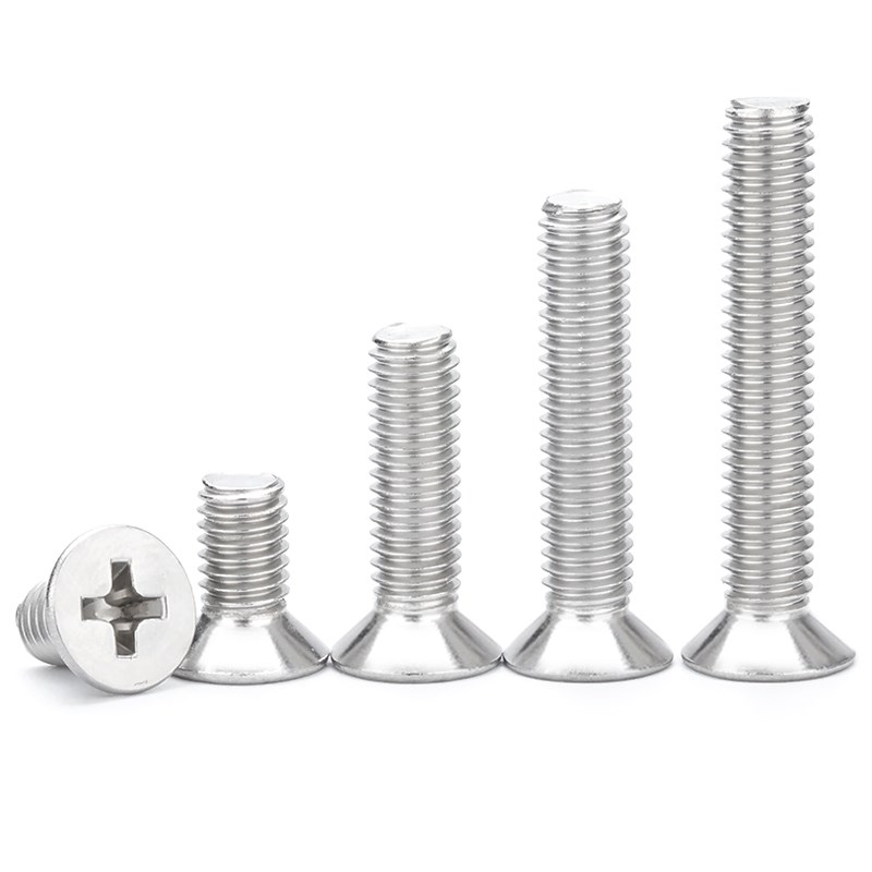 304不锈钢沉头十字机牙螺丝平头螺丝钉M1M1.2M1.4M1.6M2M2.5M3