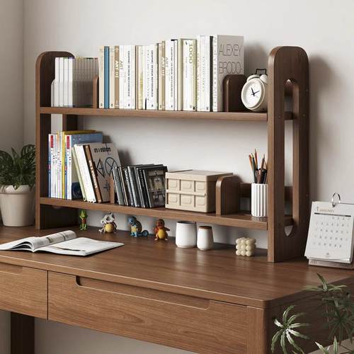 生桌上架面置物架实木可调节移动KDG书书立学简易小型柜子收纳桌