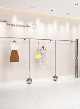 服装JB-21002店上墙壁挂式架地不锈钢挂衣童装陈架货架女装店铺落