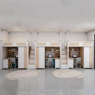 厂家直营铁艺双层007012床组合上下桌书桌一床体学生宿空公舍寓省