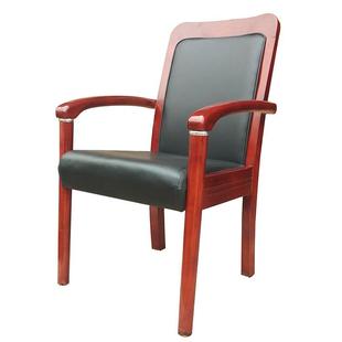 实木公椅会椅皮艺会议QTS议椅办手木质电脑椅斜扶职员椅老板椅