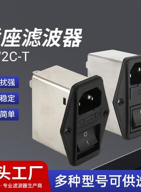 插座滤波器CW2C-T插片式电源电子滤波器抗干扰三合一带保险丝开关