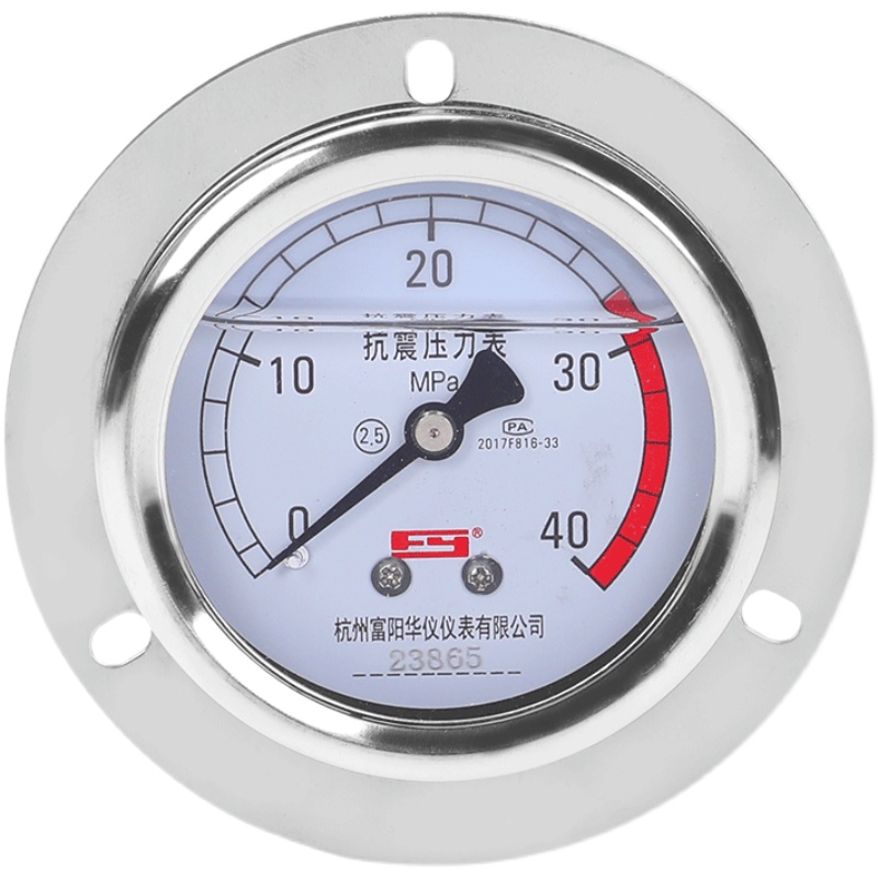 富阳华仪轴向耐震压力表YN60ZT带边抗震水气压液压油压1.6/25MPA
