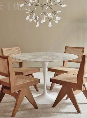 北欧古昌迪加复尔椅实木藤休闲BGY椅编侘寂风用靠背餐椅设计师PJ