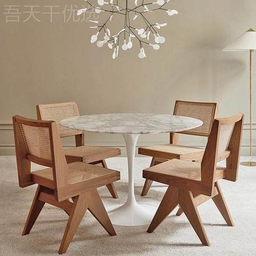 北欧古昌迪加复尔椅实木藤休闲BGY椅编侘寂风用靠背餐椅设计师PJ