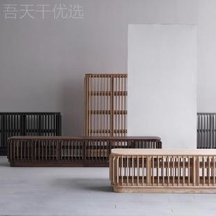 新中式 实木电视柜意全客厅矮柜北欧地禅笼柜鸟约简现代落地黑SET