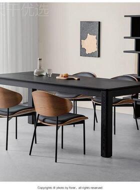 级餐意式简椅家用现代简约极高感黑色复古茶椅铁艺休闲椅靠背ZYL