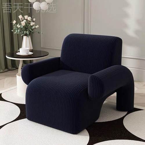 北欧轻奢风CUU卧室人形沙发客厅简约代小户现型异休闲单人椅懒沙