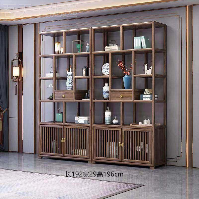 物实木博古GNC架新叶中式多宝阁办公室茶室展示架茶柜子客厅书架