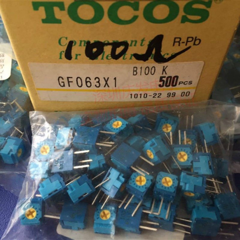 日本TOCOS 单圈侧调 精密可调电阻 GF063X1 B100K 立式微调 10欧
