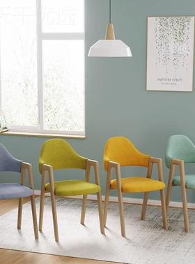 餐椅家用简厅现约餐TOF厅咖代啡卧室学习书桌椅休闲凳子靠背商用