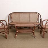 酒店新款 背OWJ阳Q其他 &真藤印尼沙发组合小客厅双人藤编靠椅整装