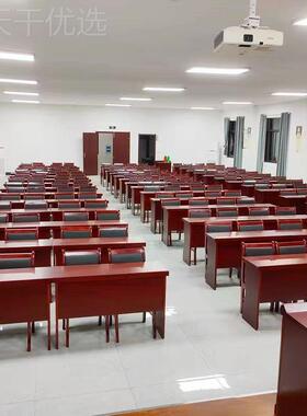 油漆实木皮BGL礼会室条形桌双人堂长桌议椅组合会条桌村议委培训