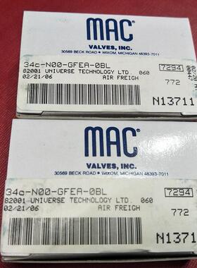 MAC电磁阀34C-NOO-GFEA-OBL 34C-N00-GFEA-0BL 7294选色机电磁阀