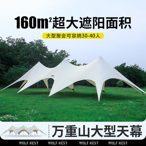 超大户外天幕帐篷露营莲花云顶客厅巨型八爪鱼营地帐篷万重山天幕