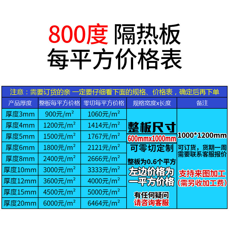 800度模具隔热板材隔热片耐温玻璃纤维板绝缘材料加工定制零切