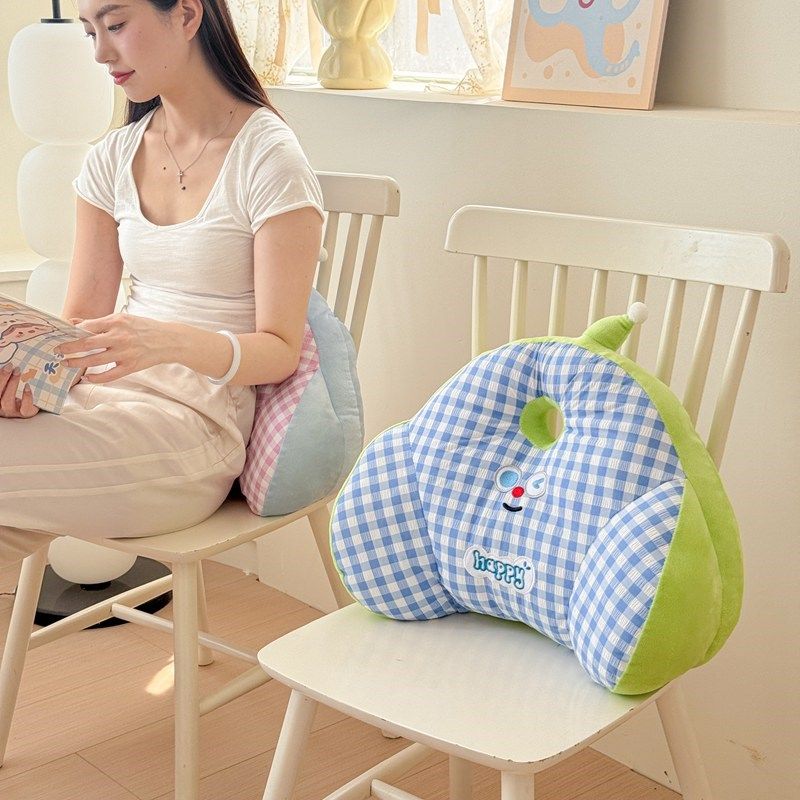 多巴胺夏季格子布腰靠办公室久坐护腰靠枕座椅子靠垫沙发床上抱枕,居家布艺,靠垫/抱枕,淘宝优惠券,粉丝福利购,淘宝优惠卷