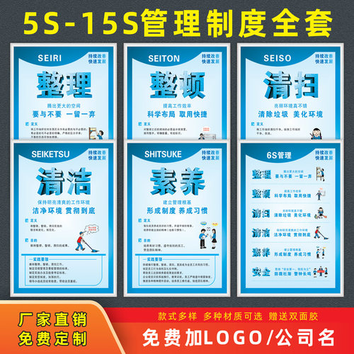 6s管理标识牌5s 7s 8s 9s 10s工厂车间现z场管理海报安全生产警示