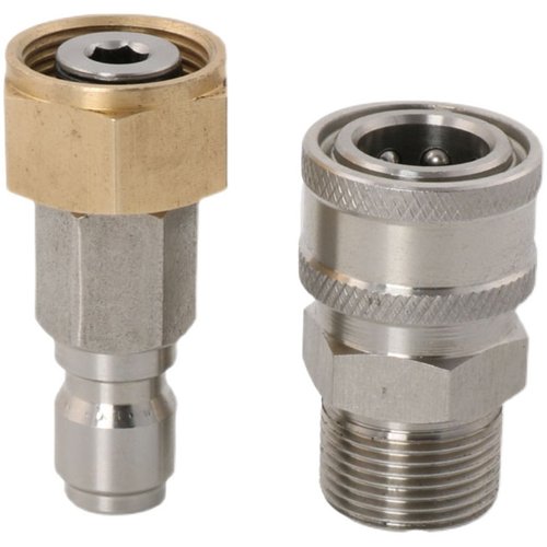 绿田 泰坦高压水枪清洗车机防缠绕快速插接头不锈钢M22*1.5孔14mm