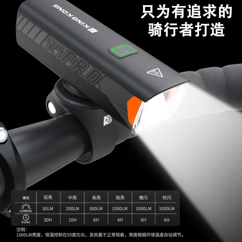 2024新款德规截止线自行车夜骑灯可充电高亮长续航公路山地车灯