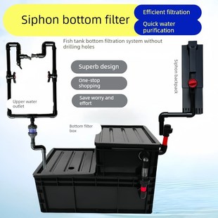 鱼缸过滤周转箱虹吸背包上下水循环系统高效过滤循环免开打孔底滤