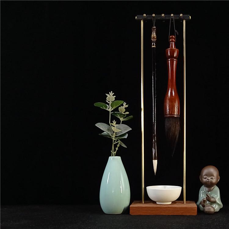 兜水毛笔挂书法笔架展示架多功能毛笔笔架画笔架晾笔架接水挂毛笔