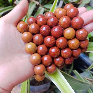 天然泗滨富贵红砭石手串手链富贵男女保健养生正品通用按摩