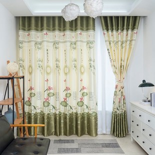 全送杆新款遮光遮阳窗帘卧室飘窗阳台隔断出租房窗帘布