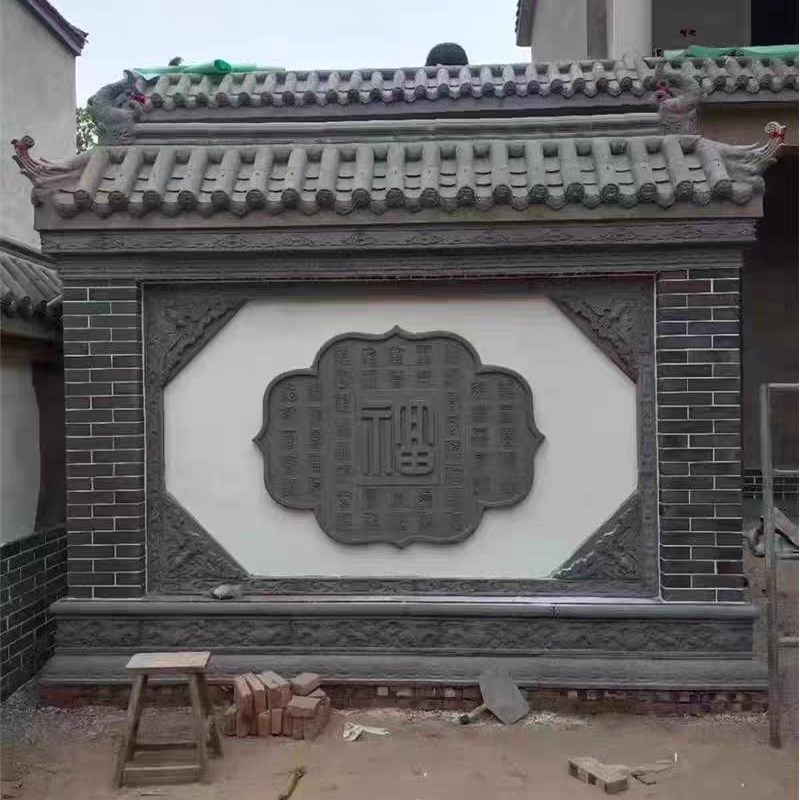 仿古砖雕菱形百福图影壁墙异形浮雕中式四合院照壁墙面装饰挂件