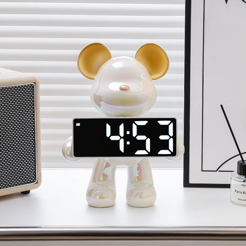 暴力熊时钟摆台式存钱罐客厅级卧室床头柜ld闹钟电子钟表,家居饰品,台钟/闹钟,淘宝优惠券,粉丝福利购,淘宝优惠卷