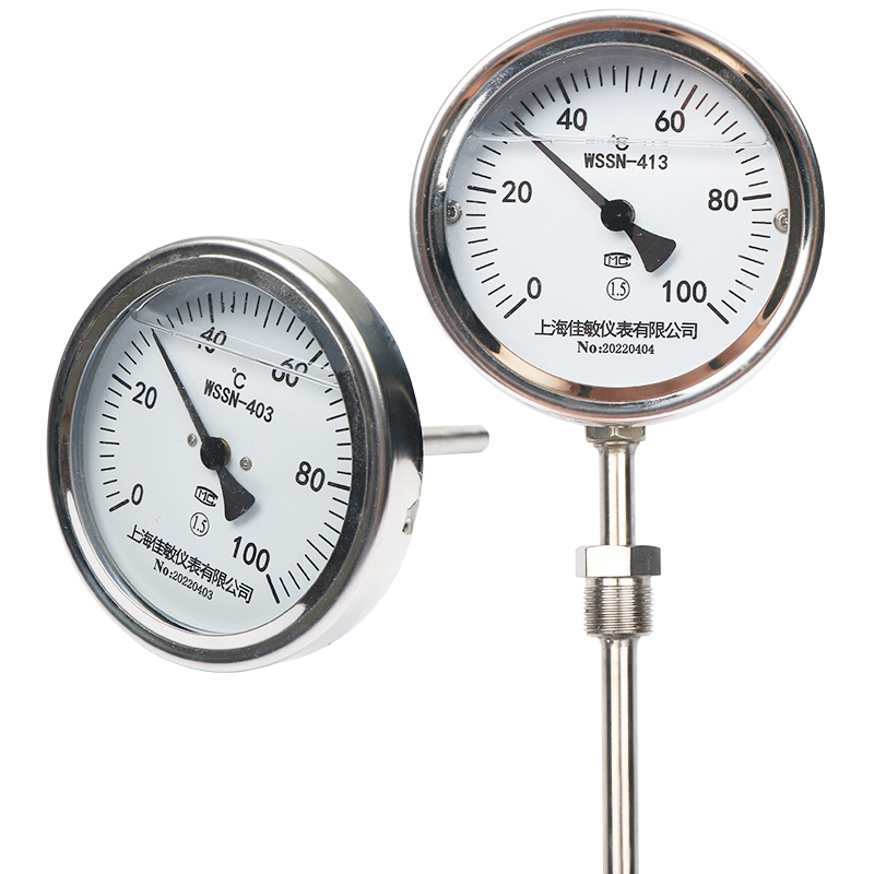 不锈钢耐震抗震防腐蚀锅炉指针温度表金属温度计WN-BF