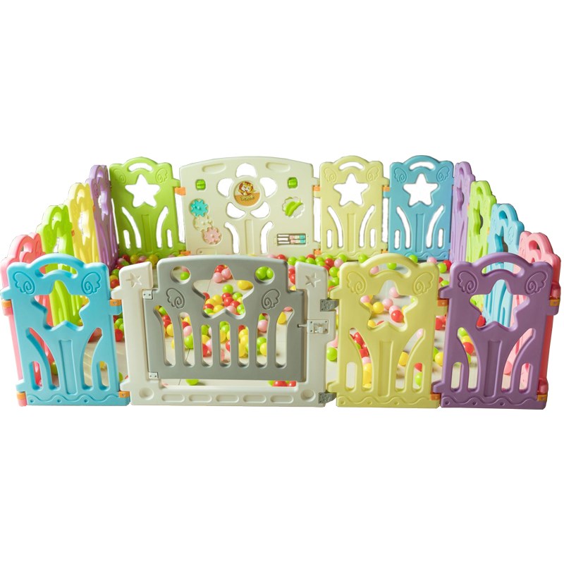 泡泡虎儿童围栏池 家用室内防护栏宝宝安全环保栅栏爬垫学步