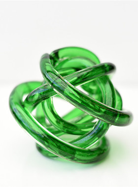 现代创意艺术彩色玻璃麻团摆件办公室桌面民宿台面装饰品礼品