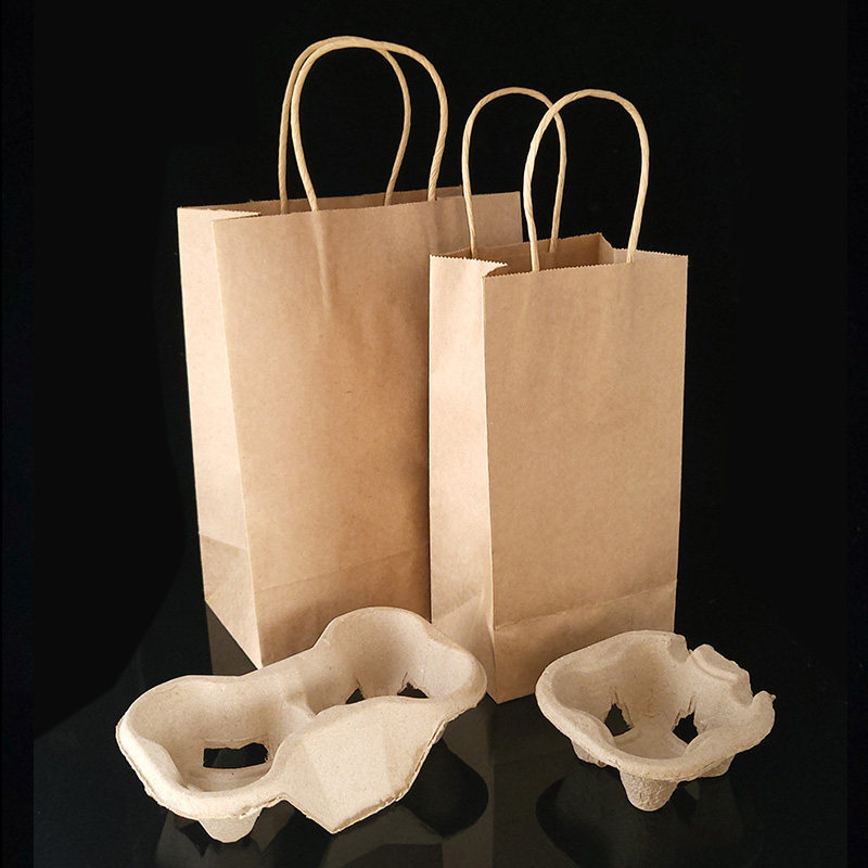 一次性牛皮纸袋甜品奶茶咖啡饮料打包袋加厚单杯杯纸浆杯托,包装,纸手提袋,淘宝优惠券,粉丝福利购,淘宝优惠卷