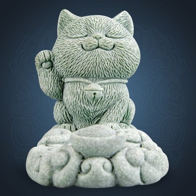 国潮青砂石猫咪茶宠精品养茶室茶桌茶台小装饰器物茶玩