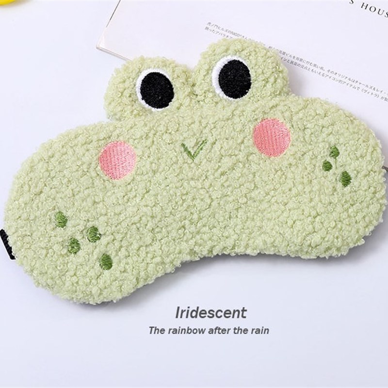 可爱毛绒绒动物儿童遮光眼罩睡眠热冰敷软fufu小萌卡通护眼罩