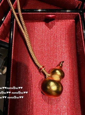 老铺风国潮葫芦编织绳项链长款