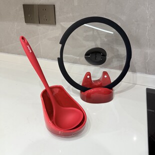 厨房锅盖架置物架锅盖收纳架台面汤勺架小工具家用放锅盖