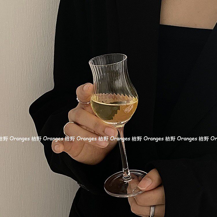 Oranges法式浪漫ins风铃透明高脚杯起泡酒杯香槟杯果汁杯玻璃杯子