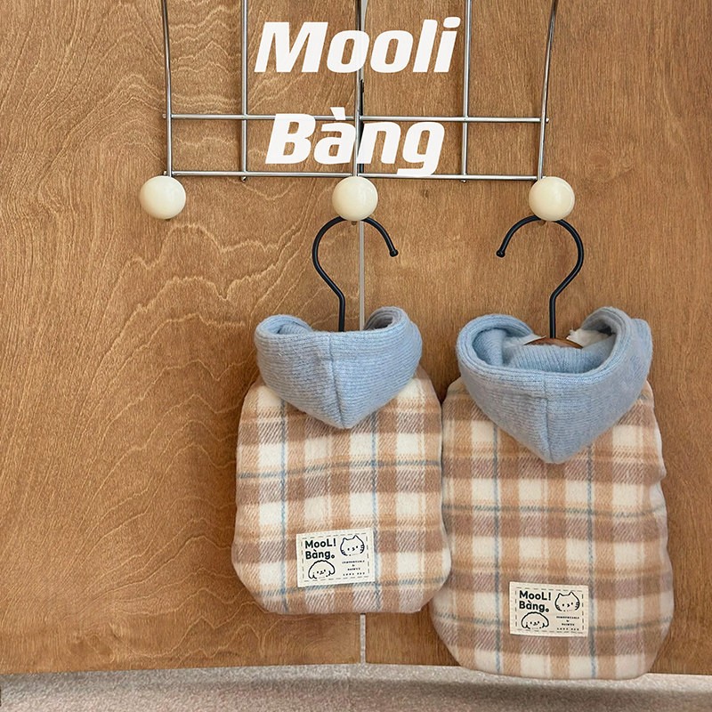 moolibang原创宠物衣服狗狗秋冬加厚连帽背心外套小型犬无袖保暖