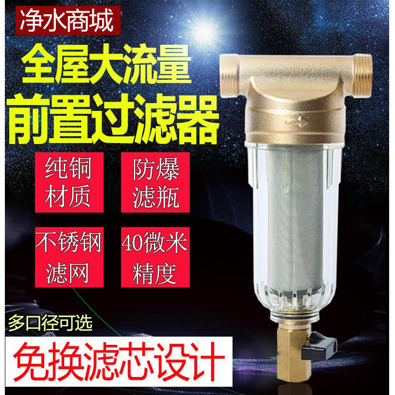 免换滤芯家用电热水器自来水全屋前置过滤器大流量净水器4分通用