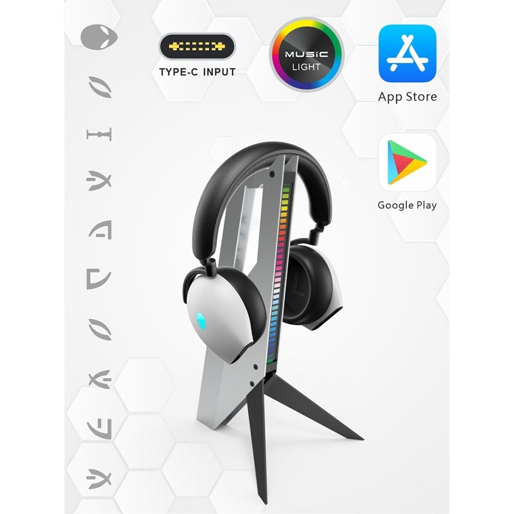 ALIENWARE外星人耳机支架RGB灯效音乐跳动头戴式架子耳麦挂架