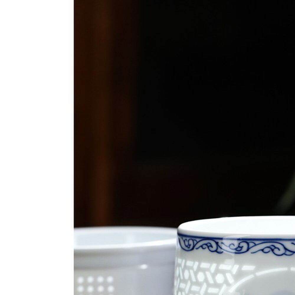 景德镇釉下彩陶瓷茶杯茶水分离办公杯大容量带盖过滤杯水杯子礼物