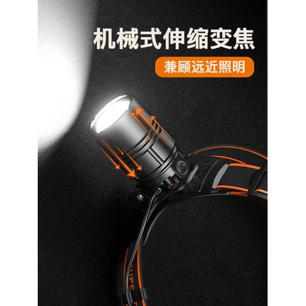 神火变焦头灯强光充电超亮头戴式HL08矿工钓鱼超长续航大功率户外