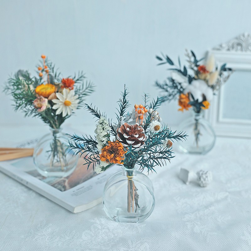 ins风毕业干花束小雏菊真花天然风干木棉花家居摆件客厅摆件花瓶