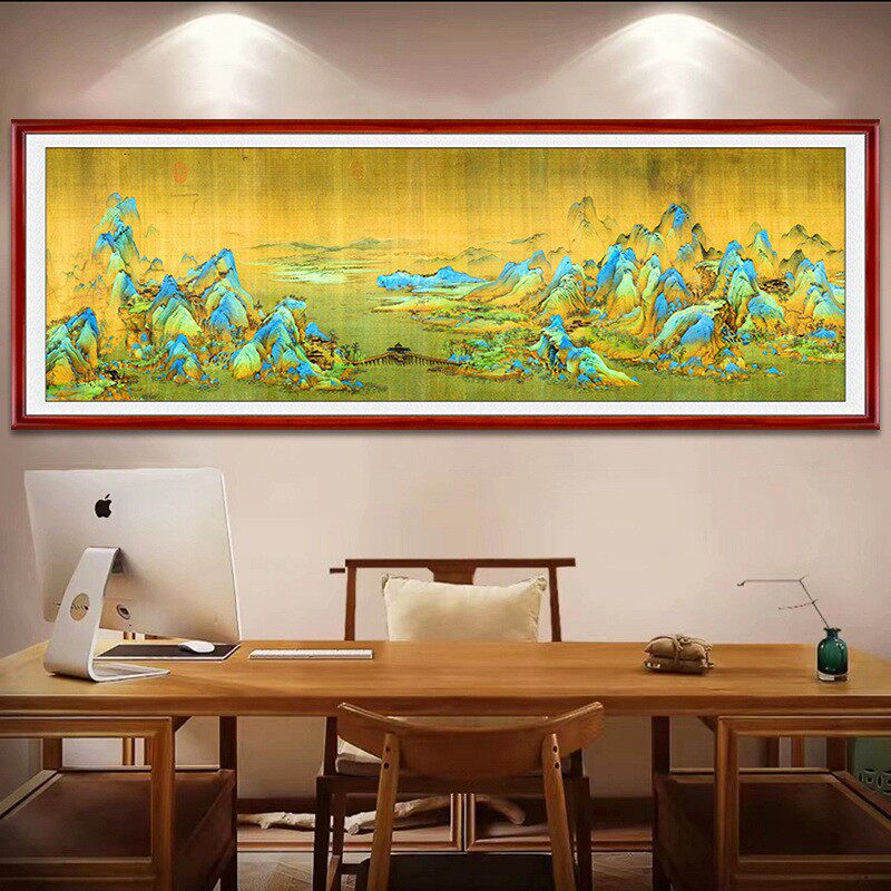 客厅装饰画千里江山图字画名家山水画真迹画心未装裱古画名画复制