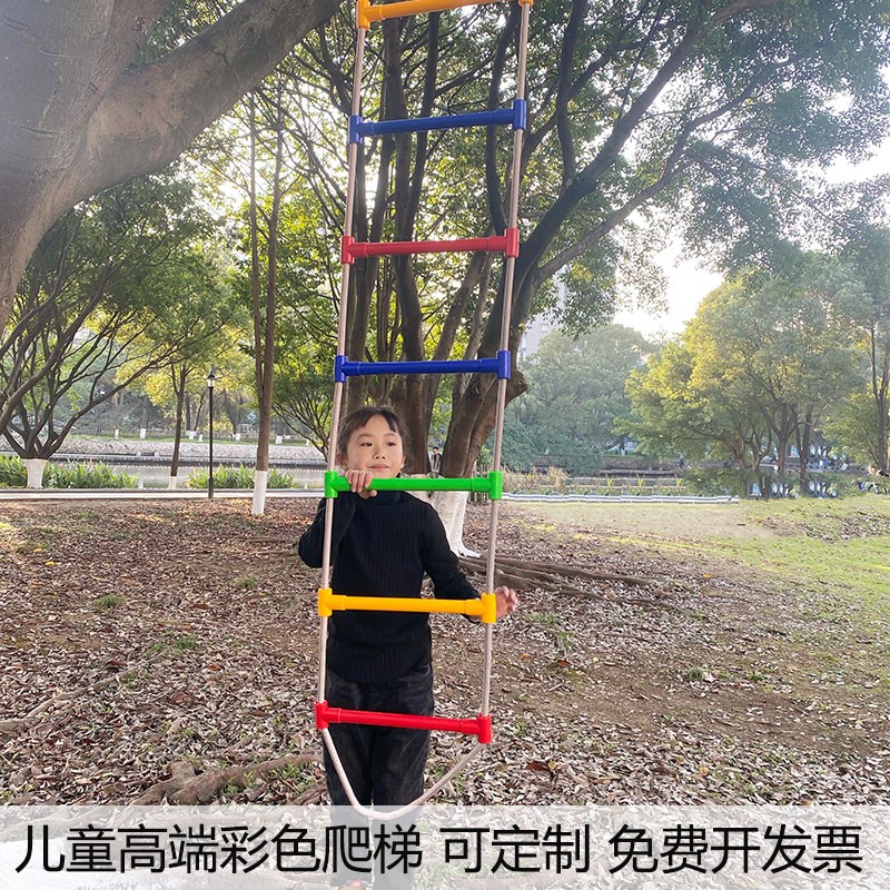 幼儿园彩色爬梯悬吊秋千儿童体适能训练器材悬挂软梯户外精品玩具